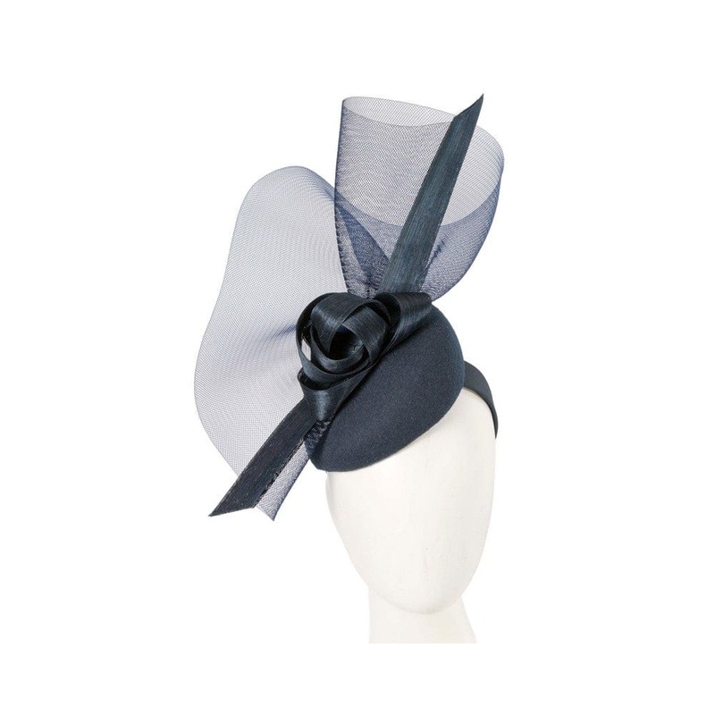 Tall navy winter racing fascinator by Fillies Collection