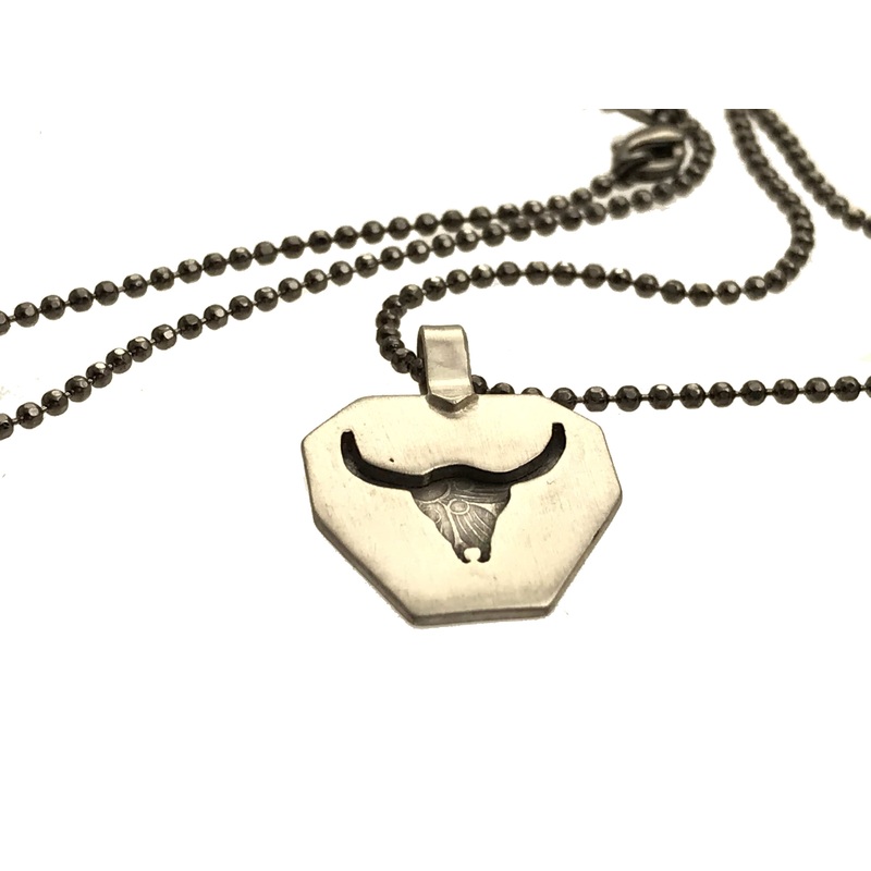 Tough! Longhorn Silhouette Pendant Bail Necklace