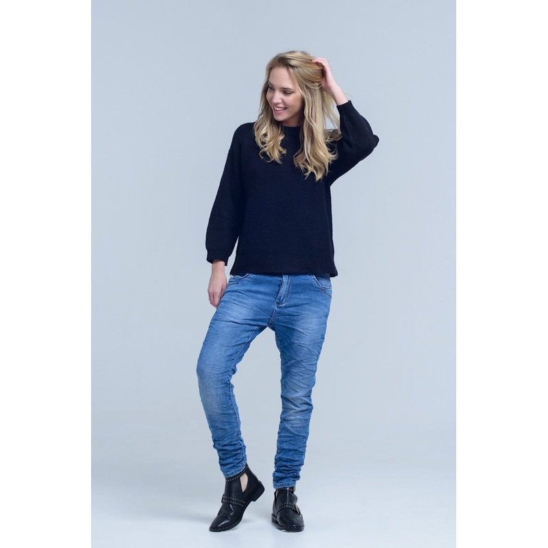 Boyfriend Jean With Zip Pocket Detail