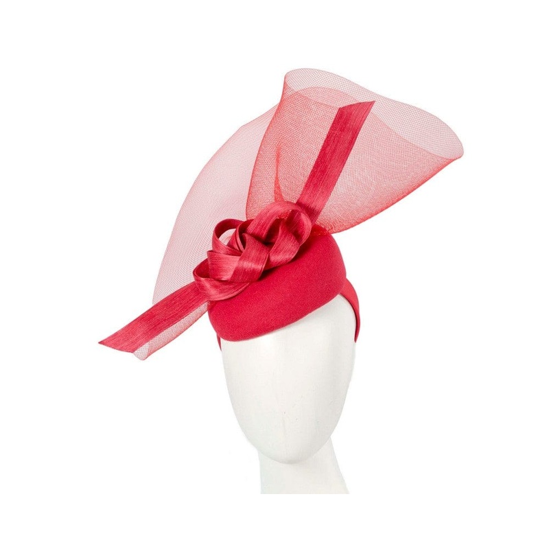 Tall red winter racing fascinator by Fillies Collection