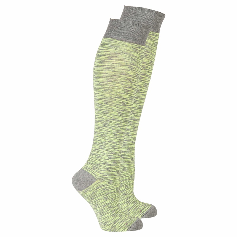 Women’s Lime Grizzled Stripe Knee High Socks