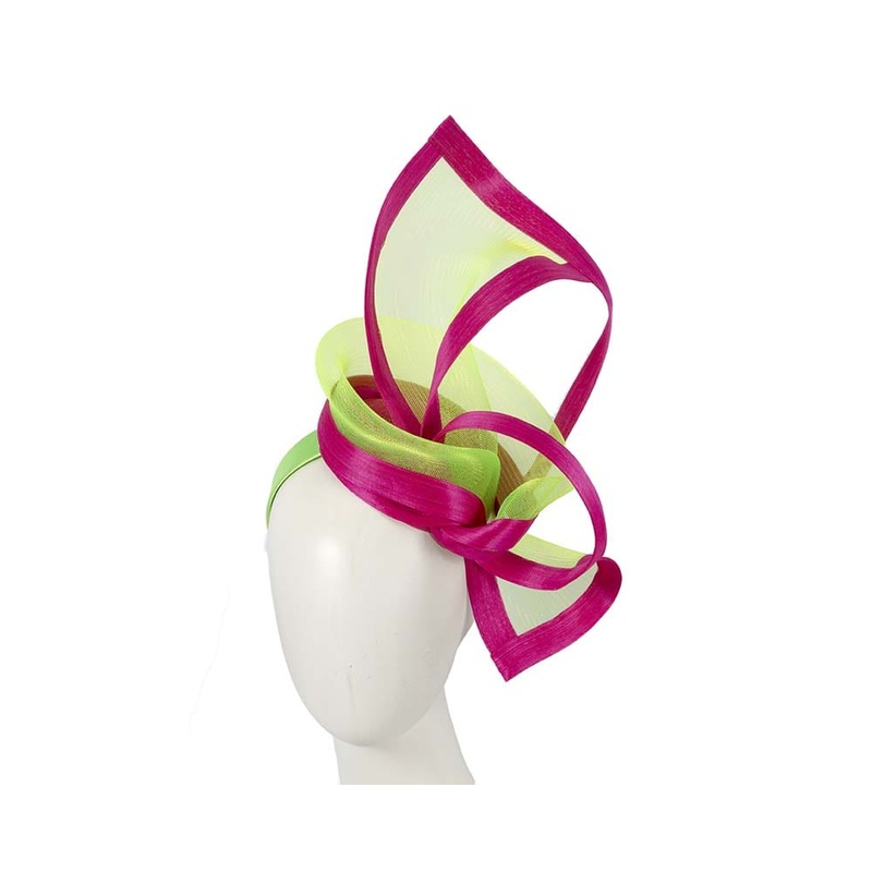 Bespoke Fuchsia and Lime fascinator by Fillies Collection