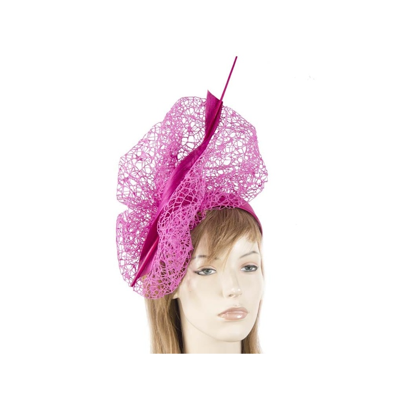 Bespoke fuchsia lace fascinator