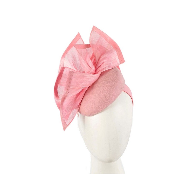 Bespoke pink winter racing fascinator by Fillies Collection