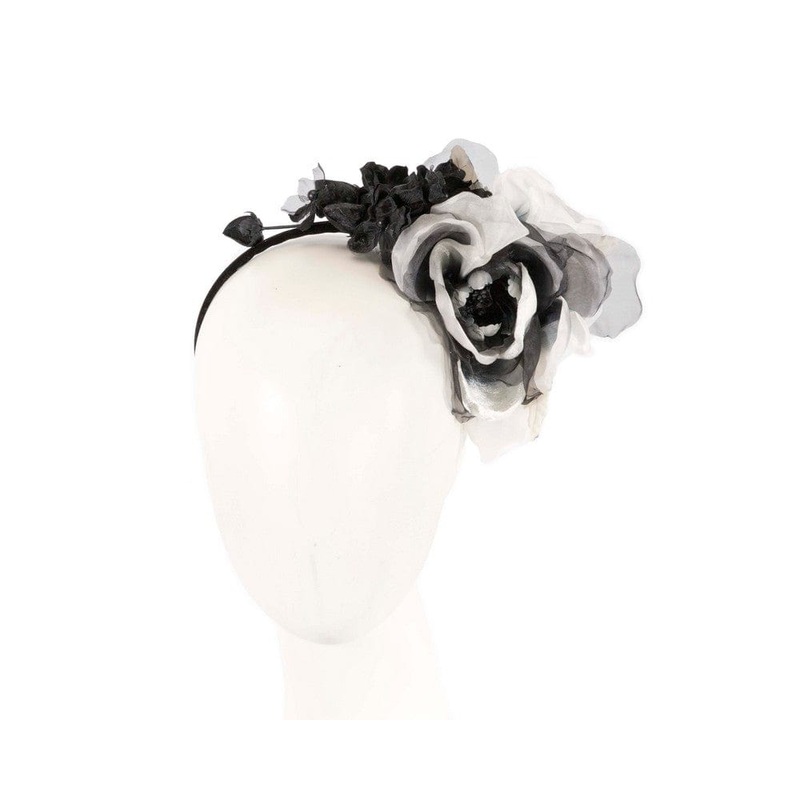 Black & white flower headband fascinator by Max Alexander