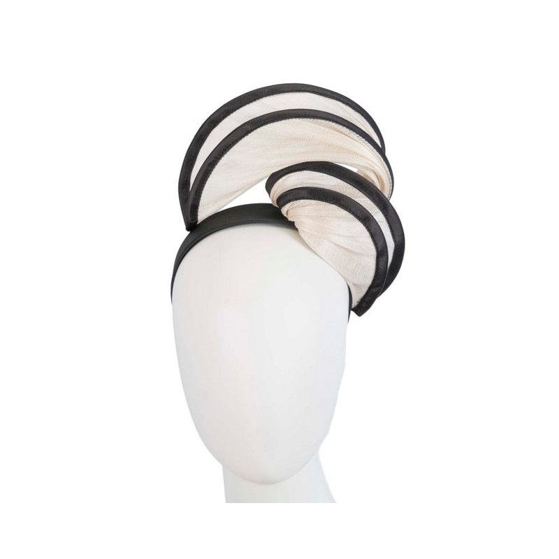 Cream & black headband racing fascinator by Fillies Collection