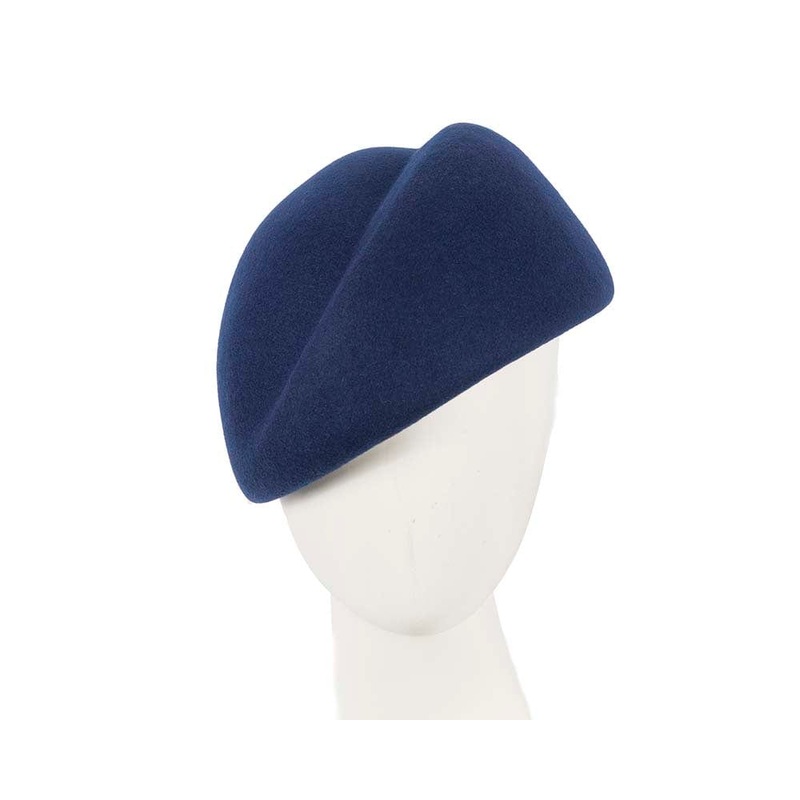 Designers navy felt ladies winter hat