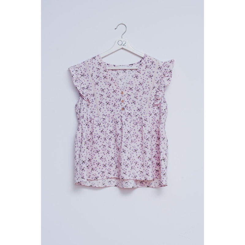 Ruffle Detail Blouse In Lilac