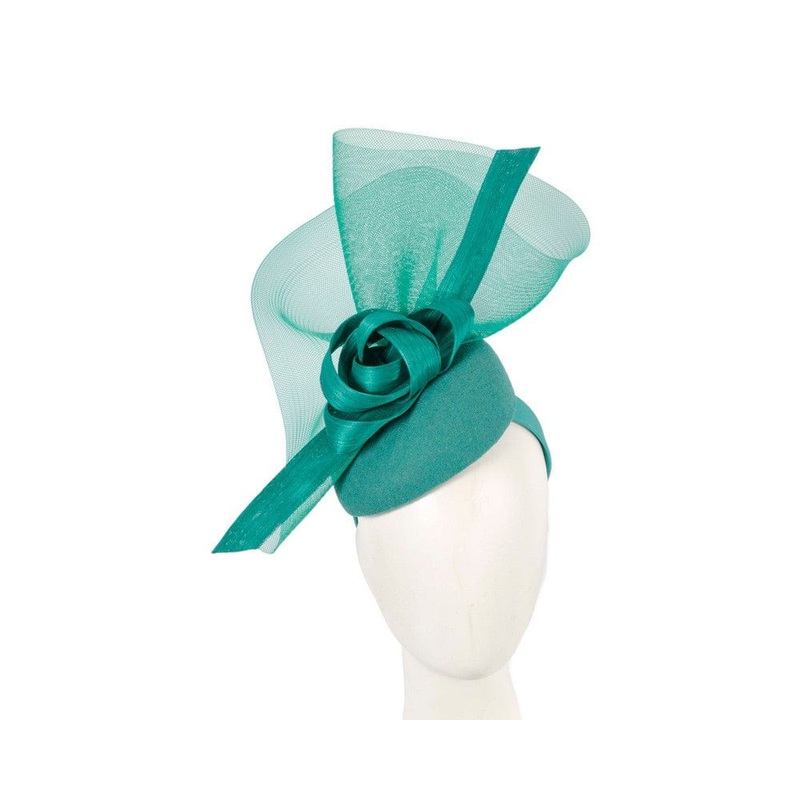 Tall teal green winter racing fascinator by Fillies Collection