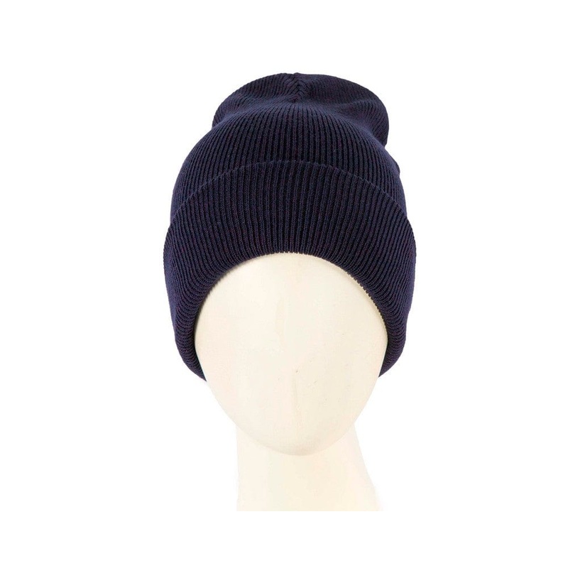 Warm European made navy beanie