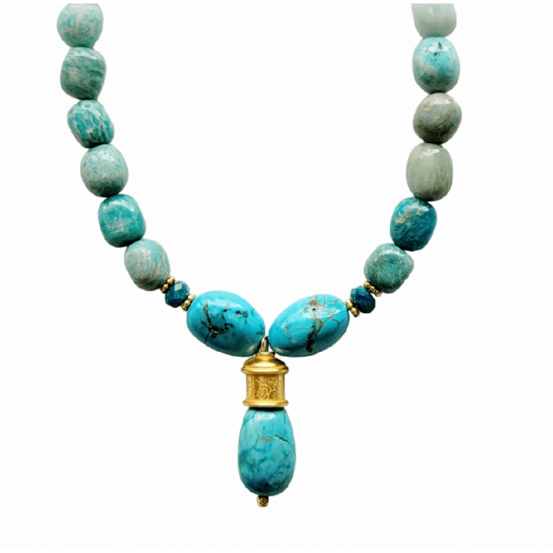 Alicante Amazonite, Apatite, & Turquoise Necklace