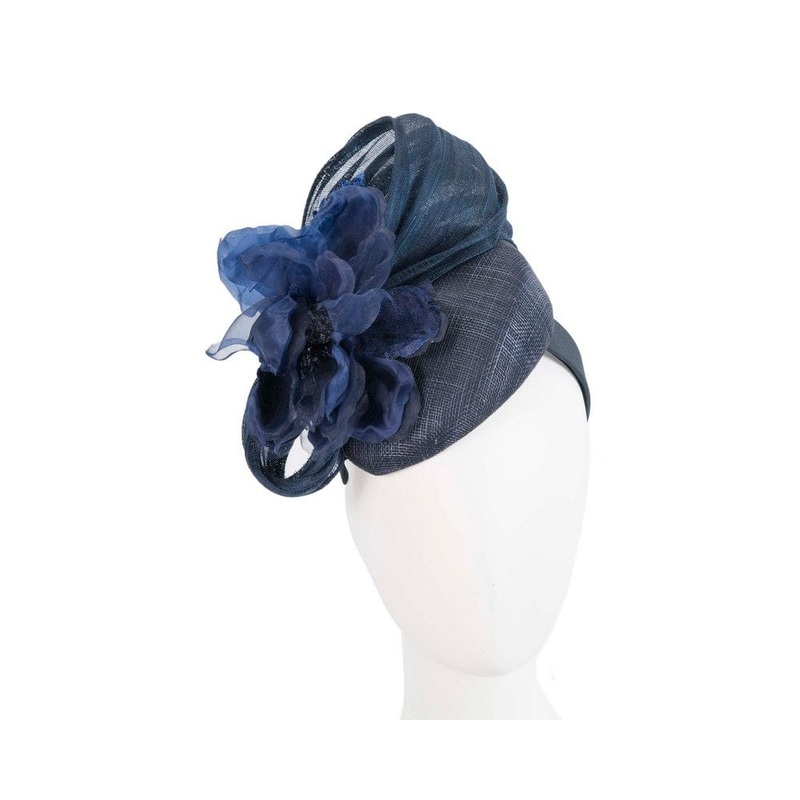 Astonishing navy pillbox racing fascinator by Fillies Collection