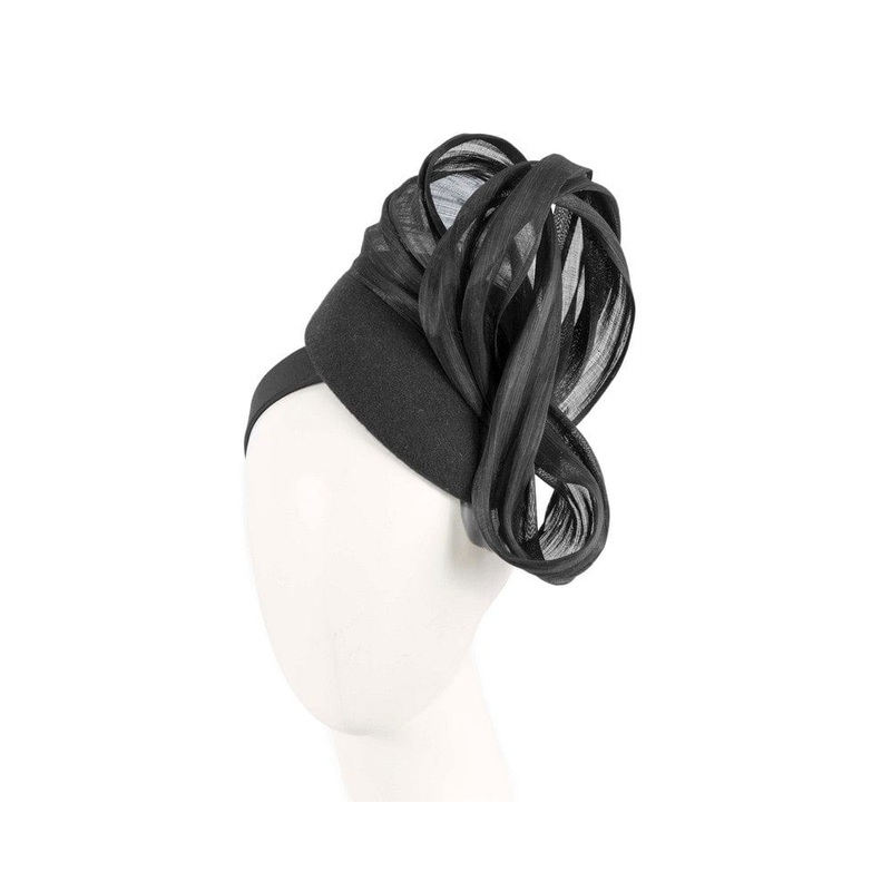 Bespoke black pillbox with bow by Fillies Collection