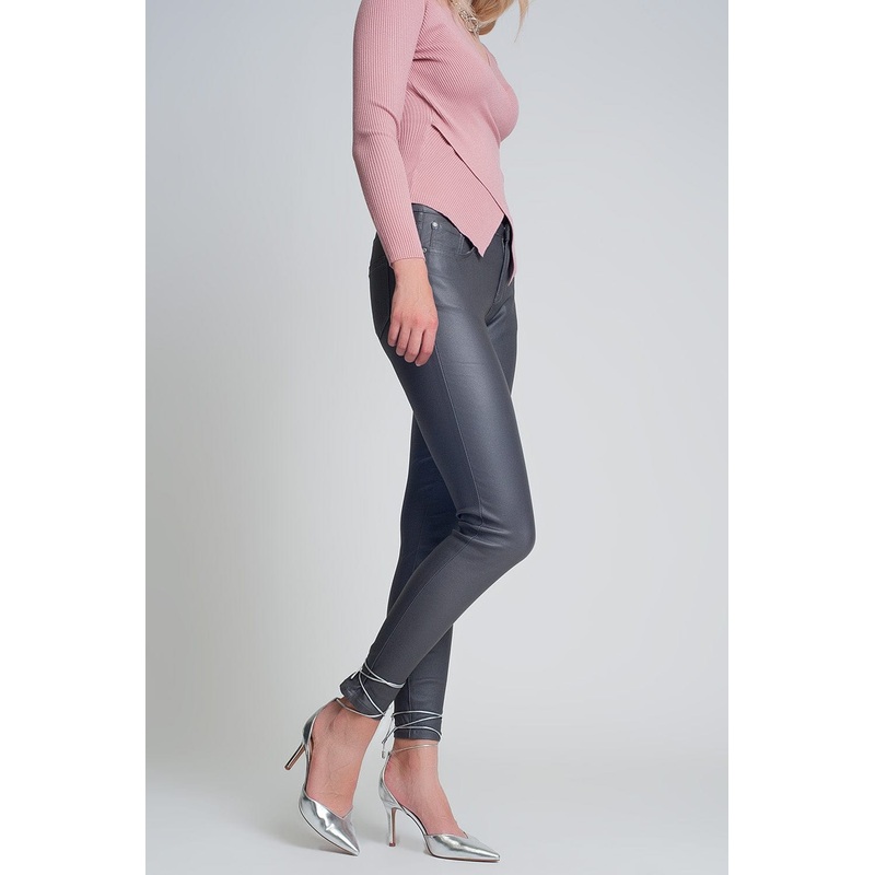 Coated Pants In Gray