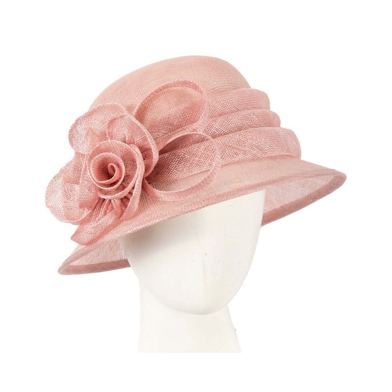 Dusty Pink Ladies Cloche Racing Hat by Max Alexander