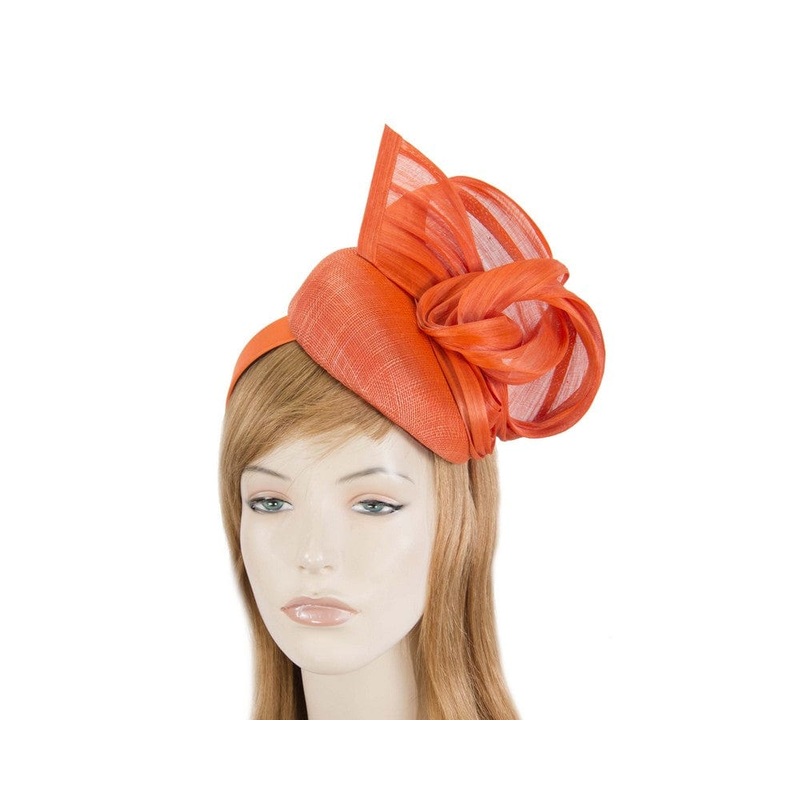 Elegant orange pillbox racing fascinator by Fillies Collection