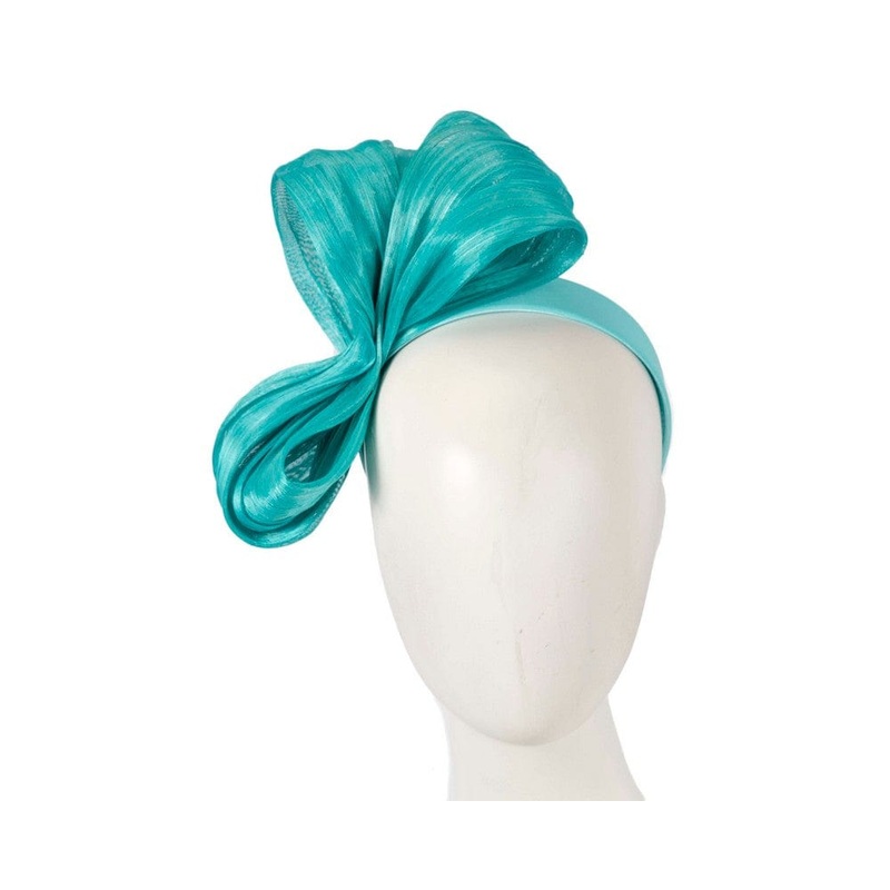 Exclusive turquoise silk abaca bow by Fillies Collection