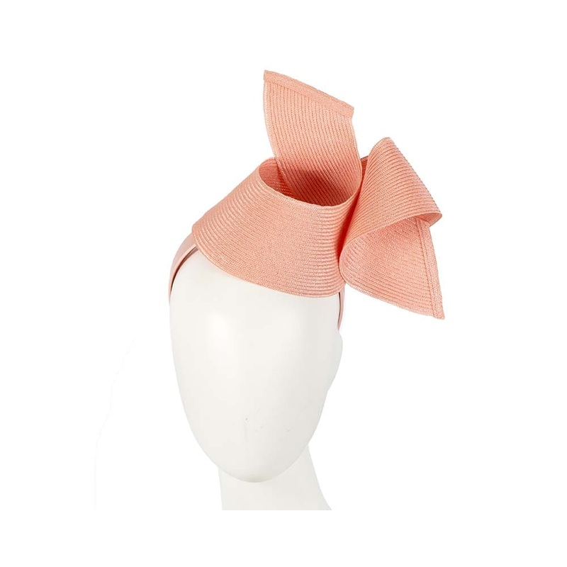 Modern coral fascinator by Max Alexander