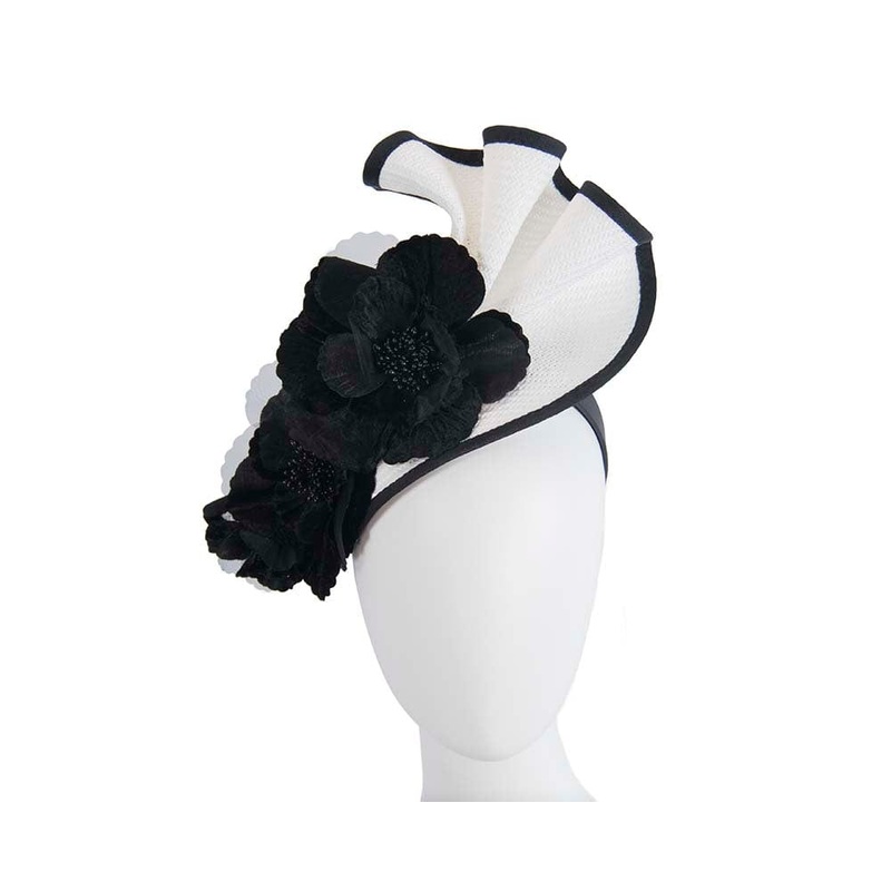 White & Black Melbourne Cup races fascinator by Fillies Collection