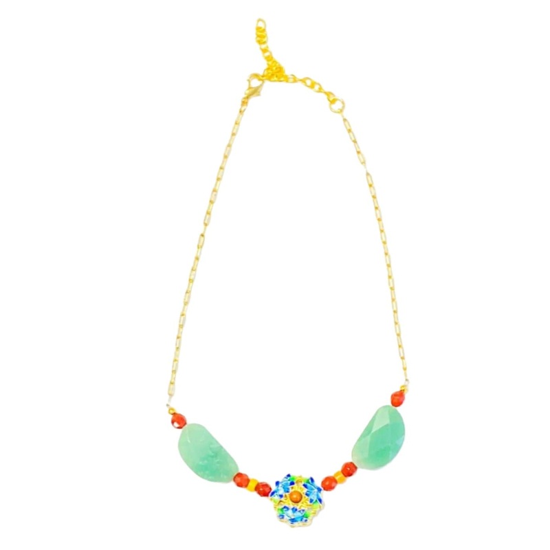 Women’s Alamina Necklace in Aventurine, Carnelian & Orange Jade | MINU