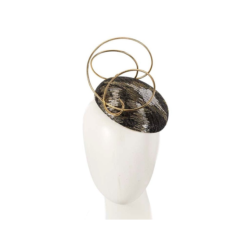 Bespoke designers black & gold fascinator