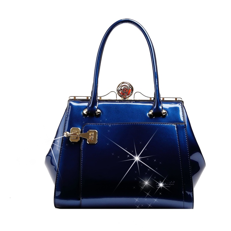 BI Women’s Euro Moda Women Handbag in Black, Royal Blue, Red, Bronze, or Pewter