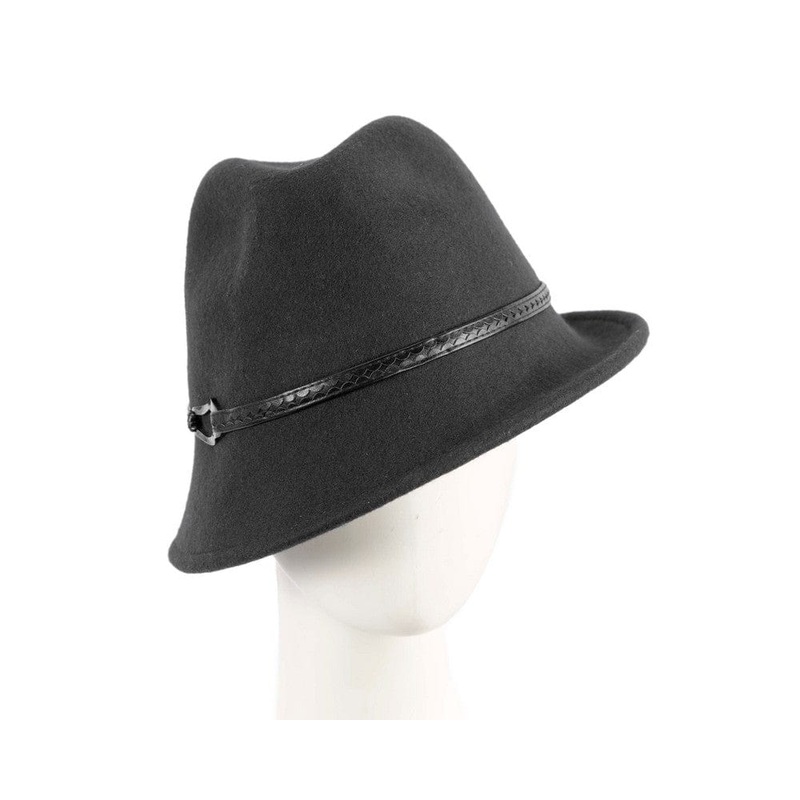 Black felt trilby hat by Max Alexander