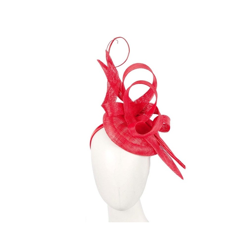 Edgy tall red fascinator by Max Alexander