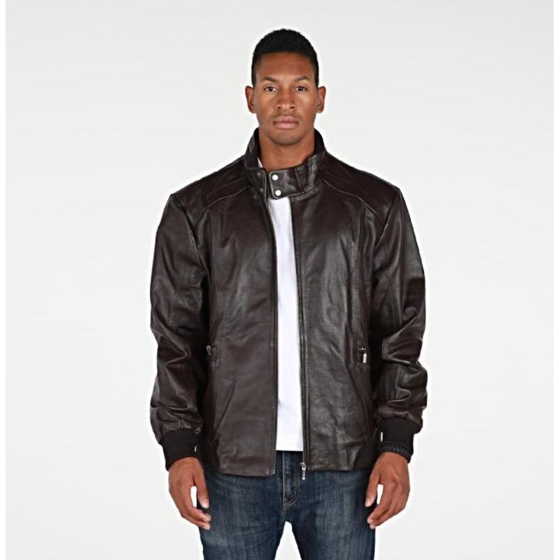 Fadcloset Mens Calypso Bomber Leather Jacket