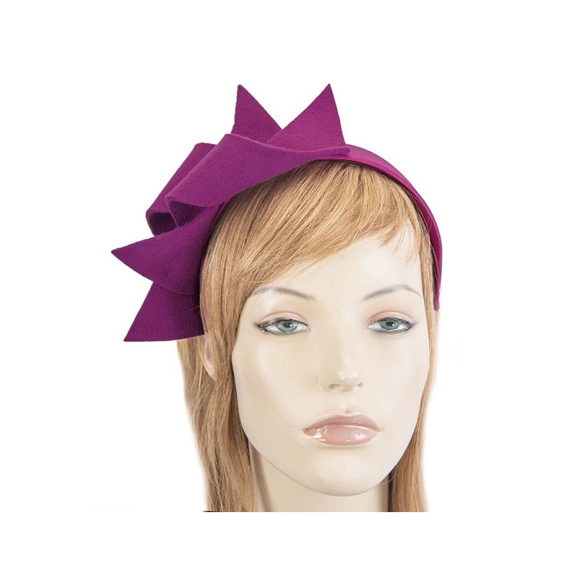 Fuchsia felt twisted fascinator headband by Max Alexander