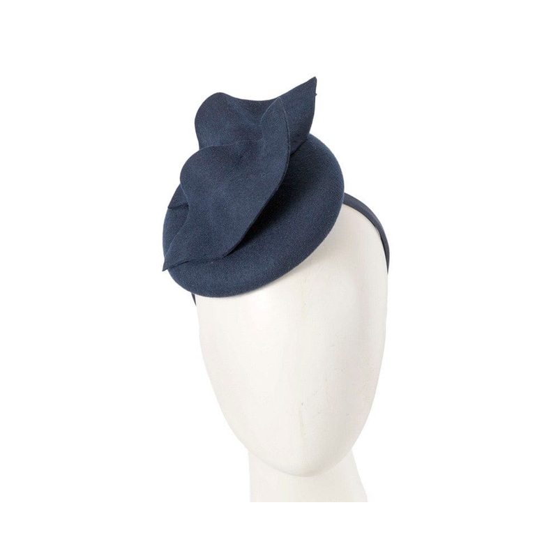 Navy felt fascinator by Max Alexander