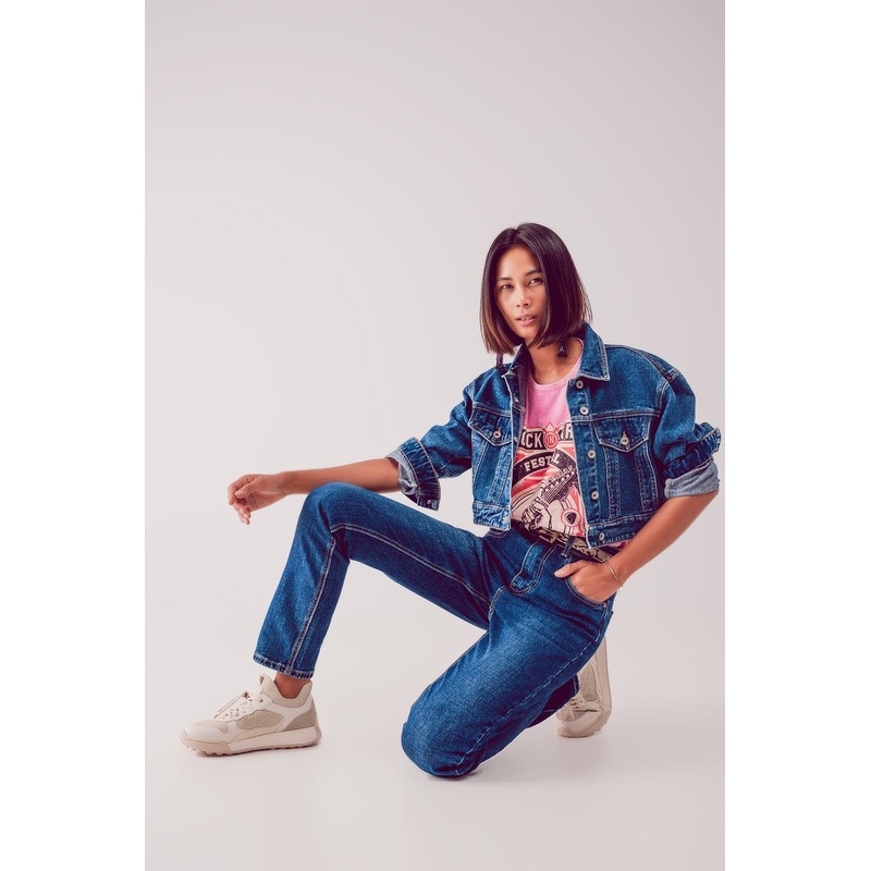 Straight Leg Jeans In Thrift Blue