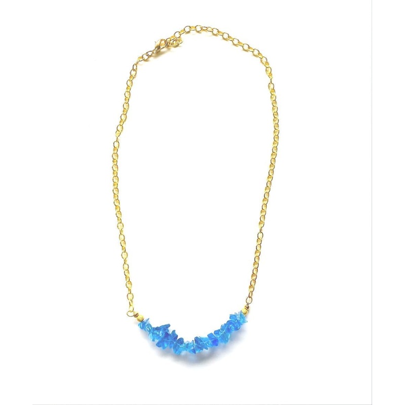 Tana Necklace in Blue Iolite with Gold Accents | MINU