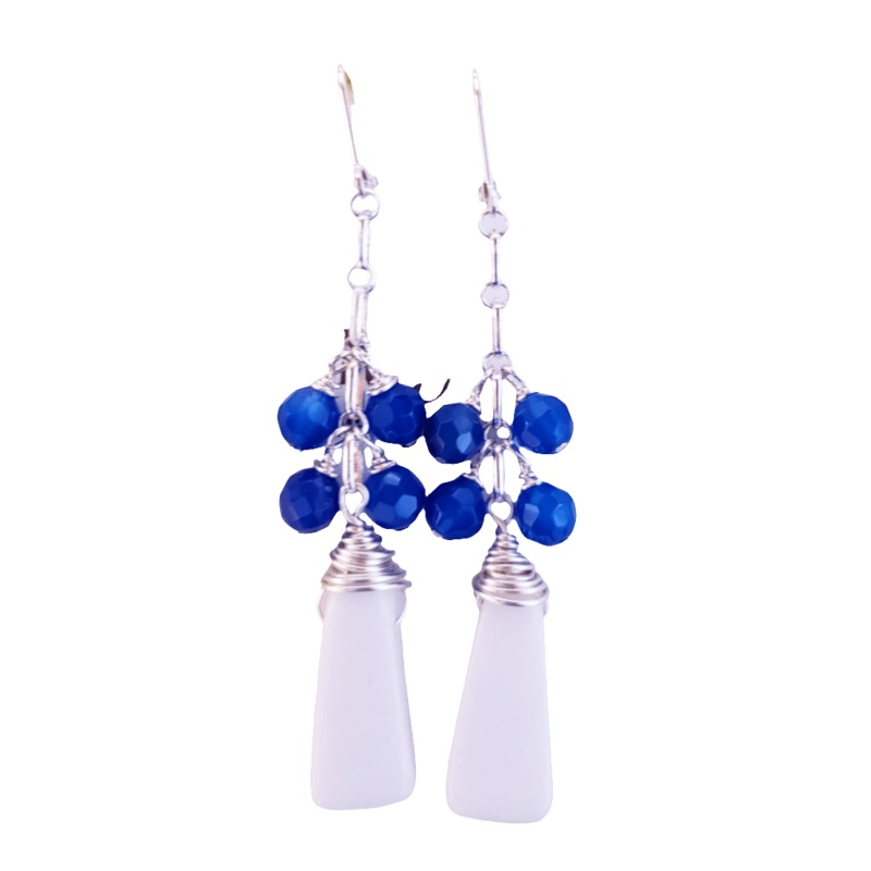 Women’s 2.25″ Blue Shams Earrings | MINU