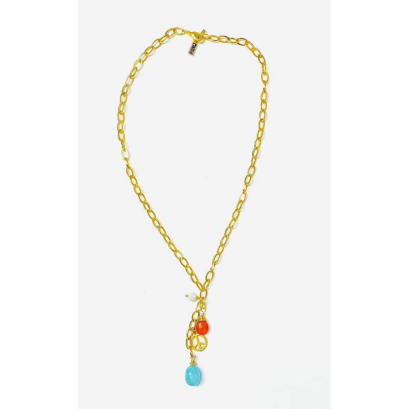 Women’s Shelta Necklace in Amazonite, Red Jade, & White Agate | MINU