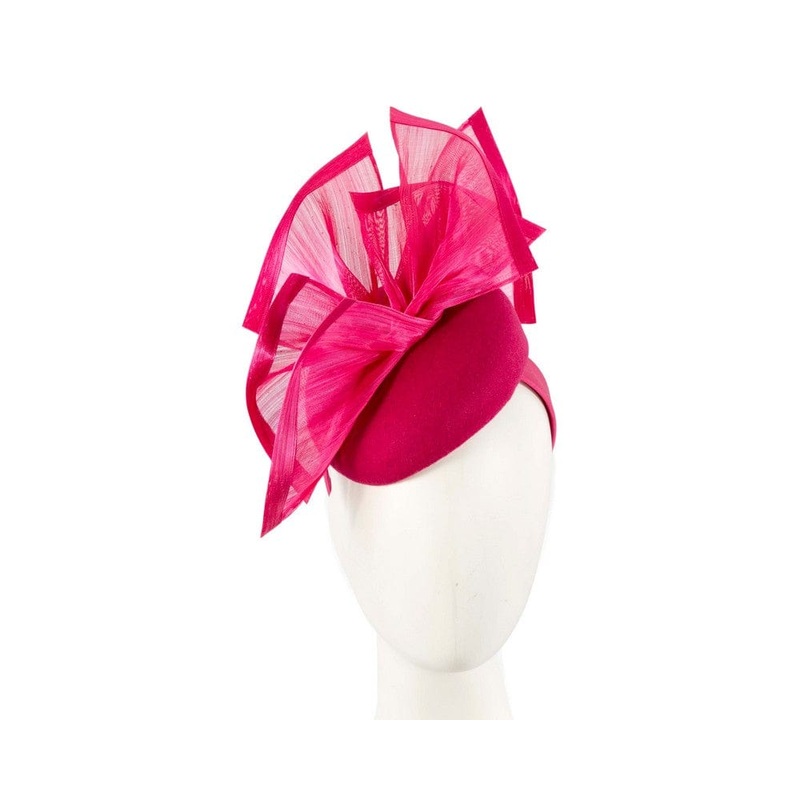 Bespoke fuchsia winter racing fascinator by Fillies Collection