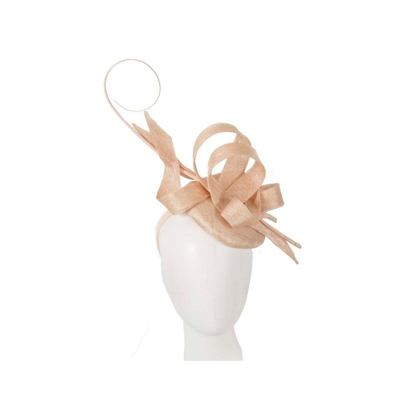 Edgy tall nude fascinator by Max Alexander