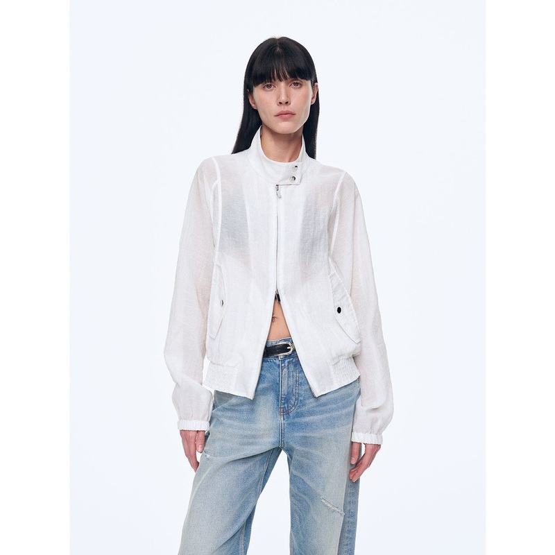 “Moonlight Whisper” Lightweight Outdoor Half-Stand Collar Raglan Sleeve Jacket