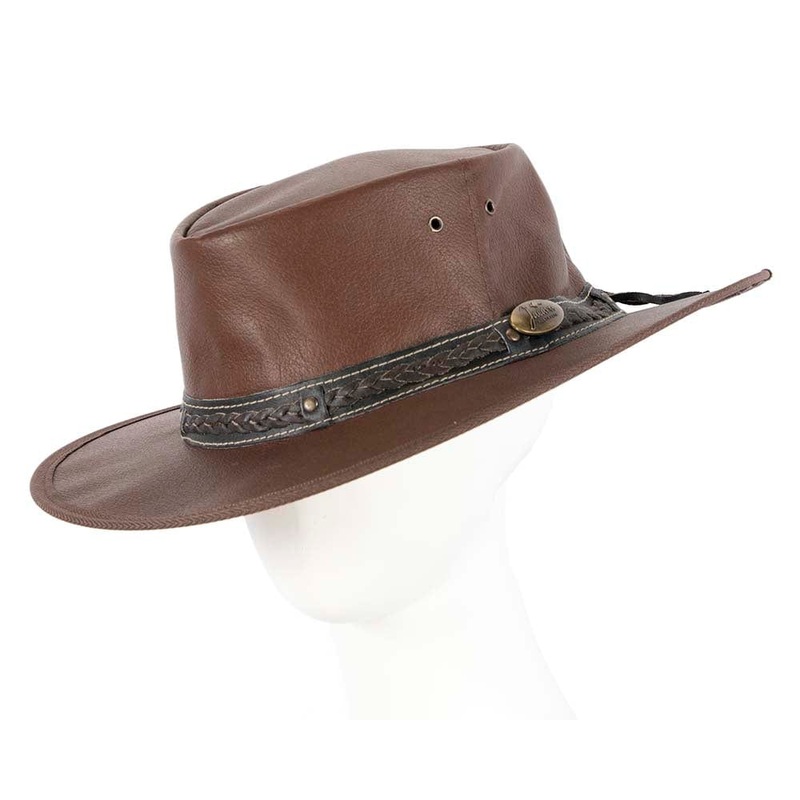 Australian Kangaroo Leather Crushable Outback Jacaru Hat
