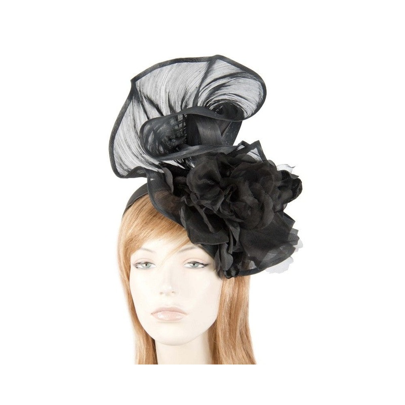 Bespoke large black fascinator