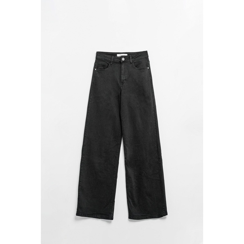 Black High-Waisted Wide-Leg Pants