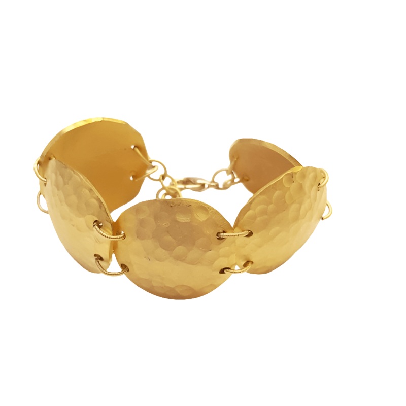 Egyptian 22Kt Gold-Plated Brass Disc Bracelet | MINU
