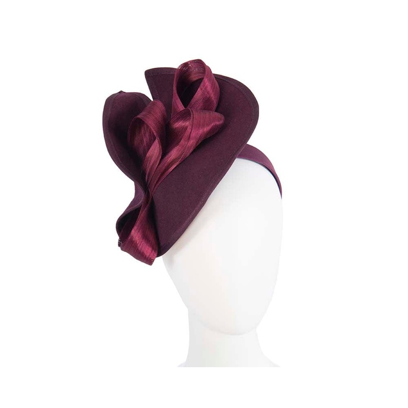 Twisted wine felt fascinator by Fillies Collection