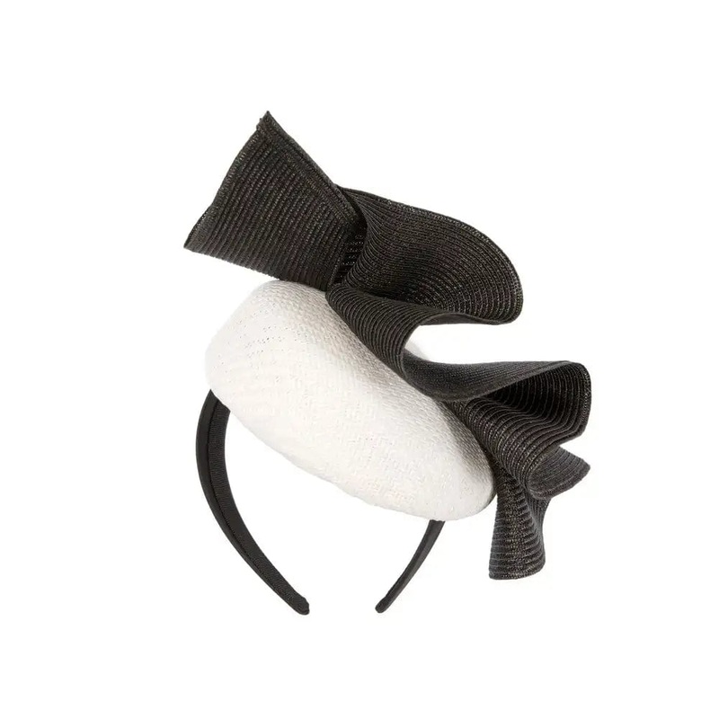 White & Black Fascinator By Fillies Collection