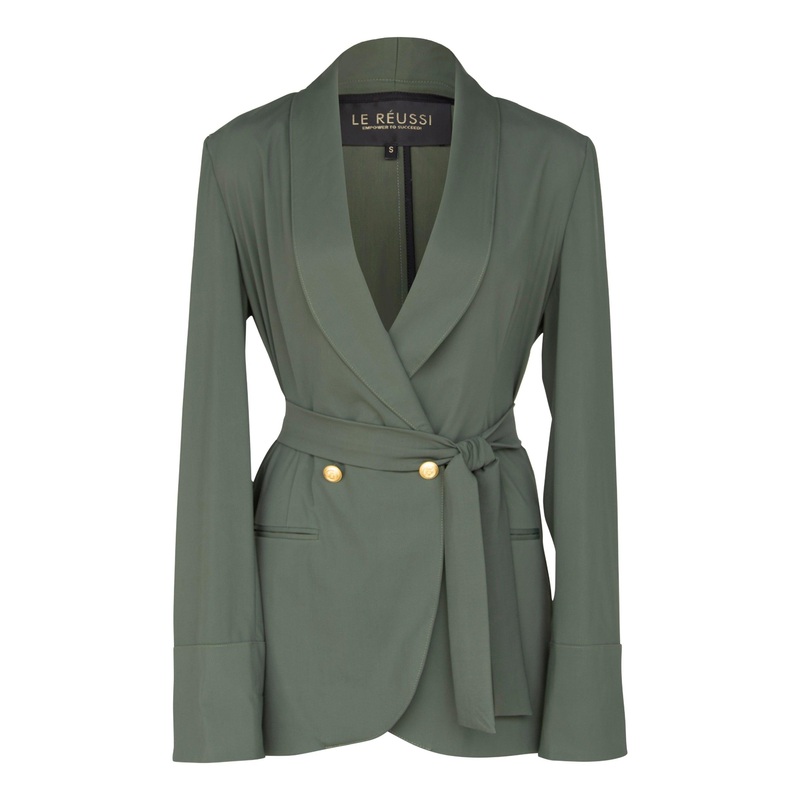 Women’s Olive Blazer with Front Buttons | Le Russi
