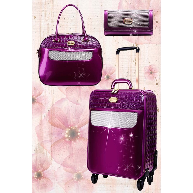 BI Sleek & Steady 2PC Set | Signature Away Luggage Set for Travel with Crossbody Bag