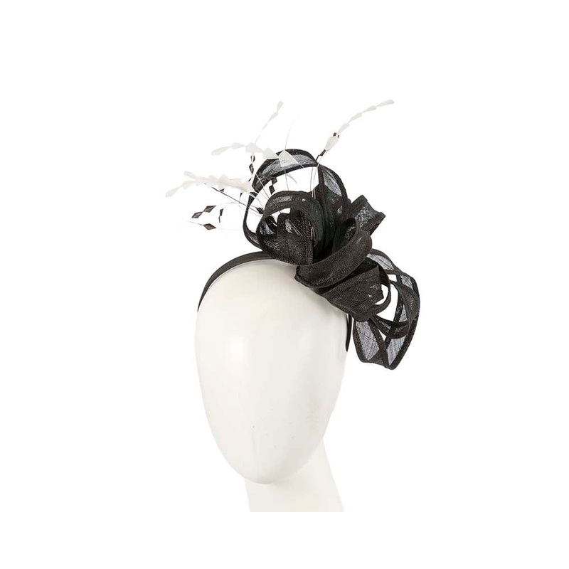 Black and white racing fascinator by Cupids Millinery