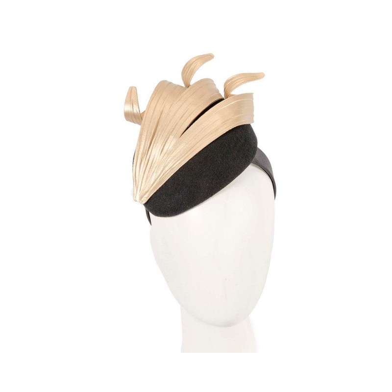 Black & gold winter racing fascinator by Fillies Collection