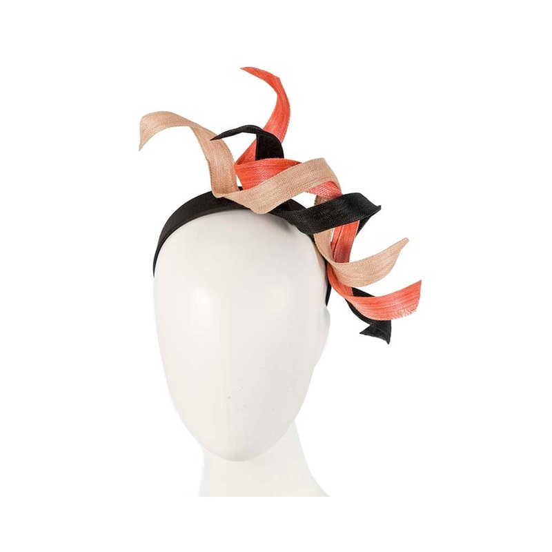 Black nude and orange exclusive fascinator