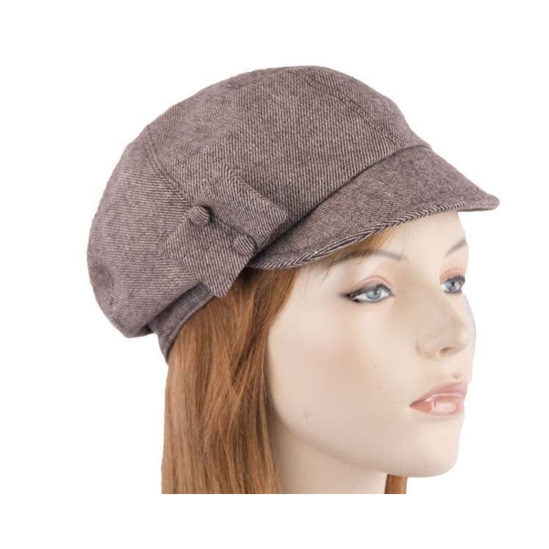 Brown winter ladies fashion newsboy beret hat Max Alexander J254BR